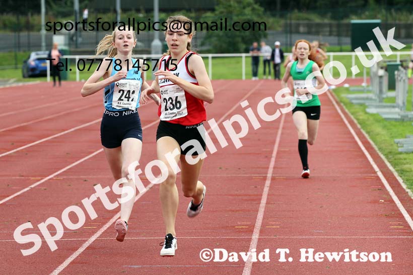 Women and Girls 800 metres, 2021 North Eastern Track and Field Champs., Middesbrough. Photo: David T. Hewitson/Sports for All Pics